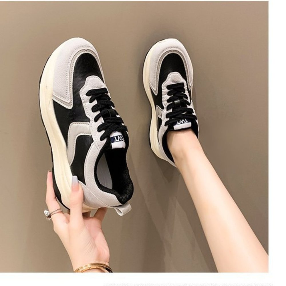 New thick-soled casual dad shoes soft-soled color-blocking sports